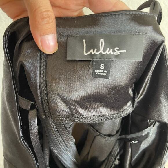 Lulus satin high slit gown - Picture 11 of 13